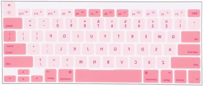 Engelse Toetsenbord Stickers in Roze en Wit voor Computers, Duurzame PVC Stickers voor A1466, A1278 en A1298, Perfect voor iOS en Verbeterde Typervaring