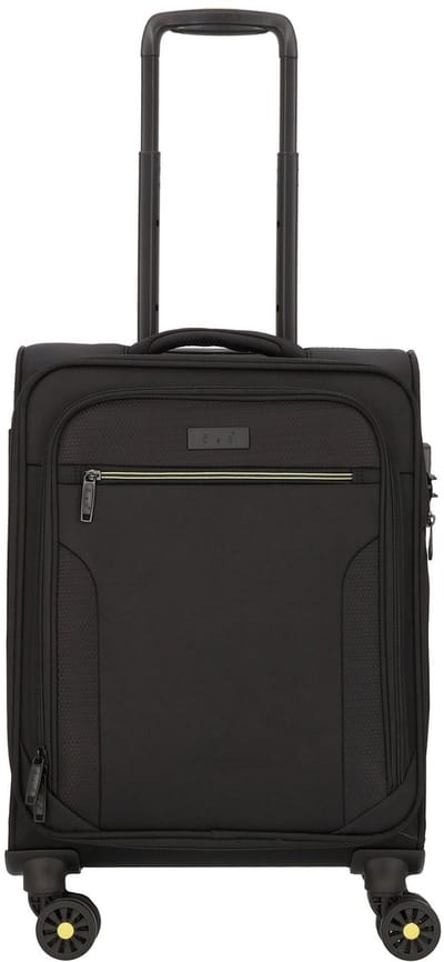 d & n Travel Line 9704 4 wielen Cabinewagen S 55 cm met uitbreidingsplooi - Zachte bagage - TSA slot - black