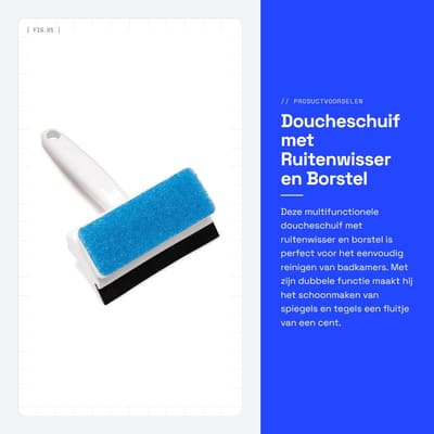 Dailygoods- Doucheschuif Dubbelzijdig - Ruitenwisser - Borstelzijde - Comfortabele Grip - Glazen Schraper - Efficiënte Reiniging - Reinigingsgereedschap