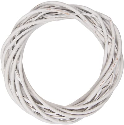 Clayre & Eef Krans Ø 20x4 cm Wit Rotan