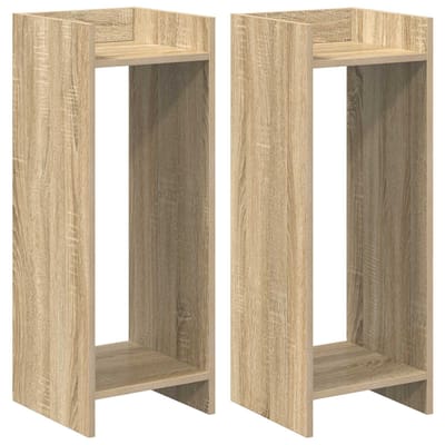 vidaXL - Plantenstand - 2 - st - Sonoma - Eiken - 30 - x - 30 - x - 80 - cm - Bewerkt - hout