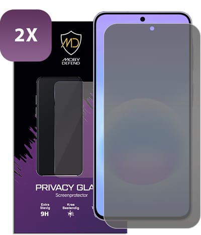 2-Pack MobyDefend Screenprotectors - Geschikt voor Samsung Galaxy A57 - HD Privacy Glass Screensavers