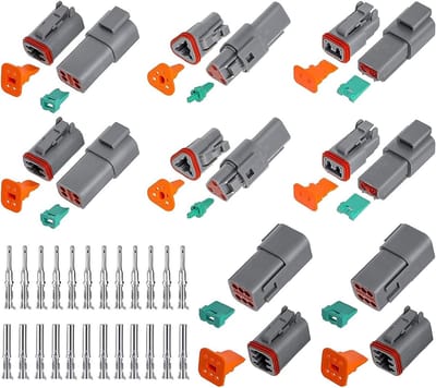 Dailygoody - Waterdichte Connector - 8 Sets DT-connectoren - Geschikt voor Motorfiets en Scooter - Grijs - Elektrische Kabelverbinding - Voor Auto en ...