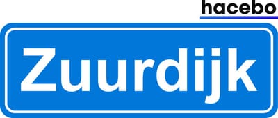 Hacebo - Plaatsnaam Sticker - 29x10 CM - Zuurdijk sticker - Verkeersborden sticker - grappige cadeaus - Zuurdijk