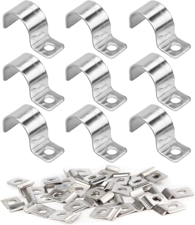 Set van 20 metalen slangklemmen voor bevestiging van slangen en kabels, kleine buisklemmen, roestvrijstalen klemmen, diameter 20 mm, duurzaam en veelzijdig gebruik