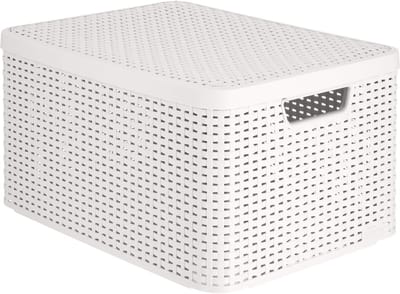 Style Box Rattan L Curver - Opbergmand - 30L lichtgrijs