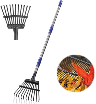 Verstelbare Grashark met 11 Metalen Tanden - 21 cm Breed voor Tuinonderhoud