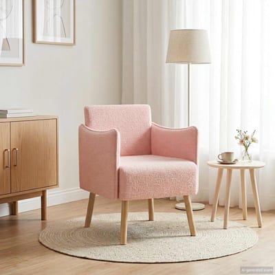 vidaXL - Accentstoel - Roze - Bouclé