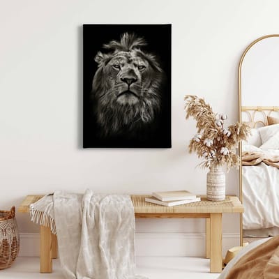 Canvas print DD123132 Lion A.S. Création 0,5 x 0,7 m Zwart / Antraciet Kantoor Hal/Gang Keuken Slaapkamer Woonkamer