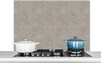 Spatscherm keuken 100x65 cm - Kookplaat achterwand Patroon - Beton print - Grijs - Muurbeschermer - Spatwand fornuis - Hoogwaardig aluminium