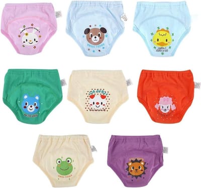 Baby Potty Training Ondergoed Training Broek 8 Stuks Voor Peuters- Cartoon Leuke Waterdichte Luiers 4 Lagen - 80 cm
