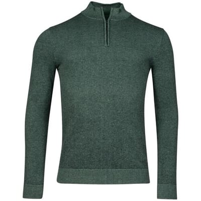 Baileys Trui Half Zip Allover Plated 2-Tone Jacquard Misty Green / male