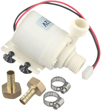 Stille 12V DC-Circulatiepomp voor Zonne-Warmwatersystemen - met Messing Koppelingen - Debiet Van 2,1 Gpm - Compatibel Met 1/2" NPT/BSP-Schroefdraad - Geschikt voor Verwarmings- en Koelsystemen In Woningen