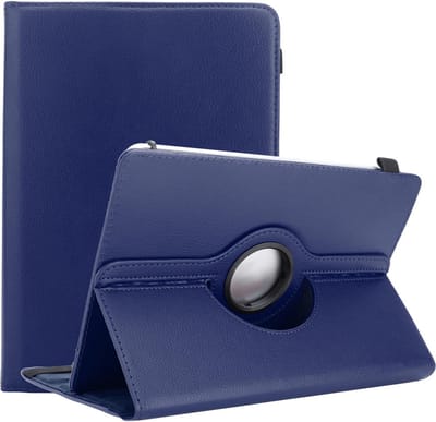 Cadorabo Tablet Hoesje geschikt voor 7" Tablets in Donker Blauw - 360 graden beschermhoes van imitatieleer met standfunctie en elastische band