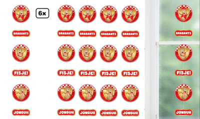 6x Hanging decoration Brabants fisje jonguh - Carnaval thema feest evenement festival