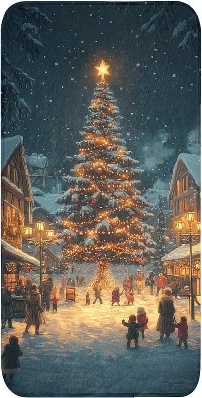 WC mat 60x120 cm - Antislip - Kerstfeest - Dorp - Donker - Toiletmat - Vloermat - Douchemat - Toilet tapijt - Toiletmatten