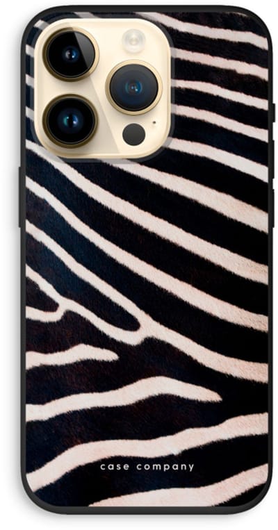 Case Company® - Hoesje geschikt voor iPhone 14 Pro hoesje - Zebra - Biologisch Afbreekbaar Telefoonhoesje - Bescherming alle Kanten en Schermrand