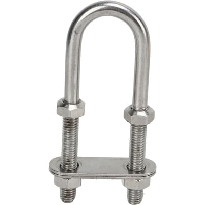 Boulon en U en Acier Inoxydable Marin Boulon en U à Vis pour Bateau Marin avec Écrou Accessoires d'Accastillage pour Yacht M8 gray