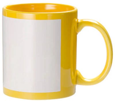 Nevolis® 330ml (11oz) Mok met Frame Geel – Stijlvolle Beker voor Koffie & Thee – Perfect Cadeau
