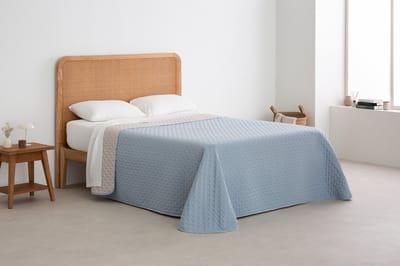 Belmarti Nature bedsprei 180 x 270 cm - lichtblauw - omkeerbaar