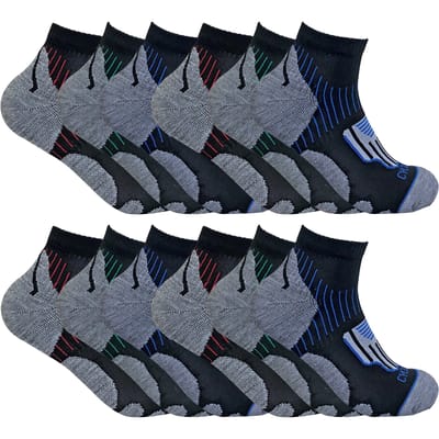 Sock Snob - 12 paar zwarte fietssokken voor heren - Zwart