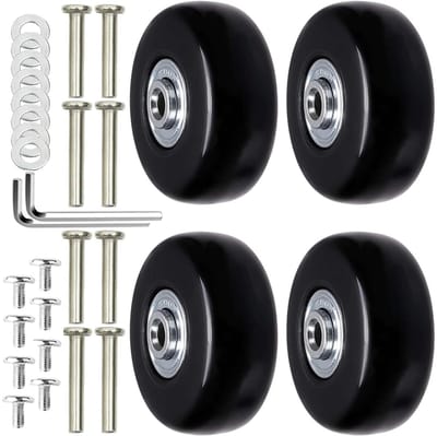 Vervangende Koffers Wielen Set van 4 - Universele Rubber Wielen voor Koffers, 50mm x 18mm, Duurzaam en Stijlvol