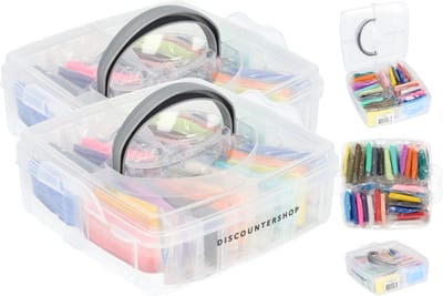 Discountershop Set van 2 Multifuntioneel Polymeer Klei Set | 1 set Bevat 26 Stuks Klei Multikleuren & 5 Gereedschappen - Geschikt voor Kinderen vanaf 2+ jaar | Boetseerklei Set Inclusief Opbergkoffer