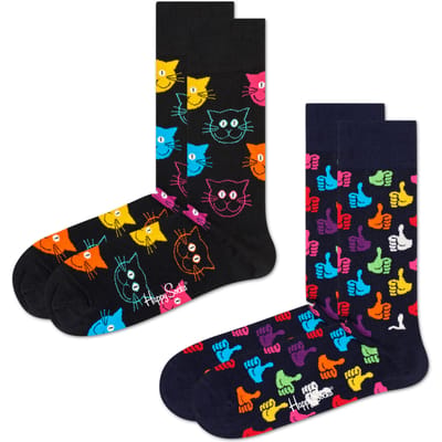 Happy Socks 2paar sokken - Heren & Dames - Maat 36-40 - Dieren, Kat