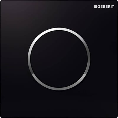 Geberit Type10 urinioir bedieningsplaat - pneumatisch - ronde knop - zwart glans chroom