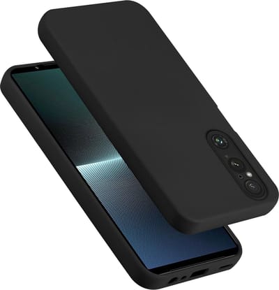 Cadorabo Hoesje geschikt voor Sony Xperia 1 V in LIQUID ZWART - Beschermhoes gemaakt van flexibel TPU silicone Case Cover