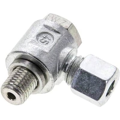 8L & M12x1.5 Verzinkt Stalen Swivel Joint Snijringkoppeling Buitendraad 315bar Draaibaar ISO 8434-1