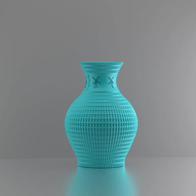 3d-gezellig Athene met molen - Vaas - Turkooise - Maat 25 cm - 100% gerecycled PLA (bioplastic)