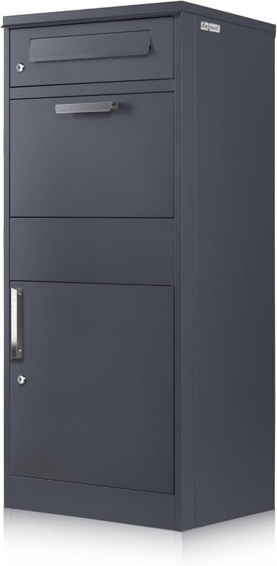Brievenbus met pakketklep - Pakketbox brievenbus - Veilig post ontvangen - Geïntegreerde retourklep - 112 cm hoog - Antraciet