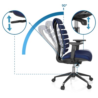 hjh office Ergo Line II - Bureaustoel - Stof - Blauw