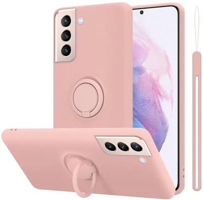 Cadorabo Hoesje geschikt voor Samsung Galaxy S21 PLUS in LIQUID ROZE - Beschermhoes van flexibel TPU silicone Case Cover met ring