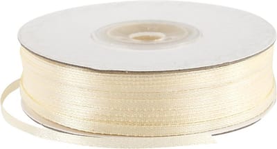 Satijnlint, B: 3 mm, off-white, 100 m/ 1 rol