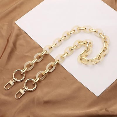 Acryl tas ketting - Schouderriem vervanging - Tas personaliseren - Duurzaam acryl materiaal - 80 cm lengte - Beige