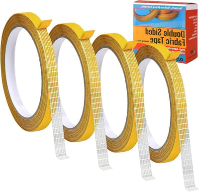 Dubbelzijdige Montage Tape - 4 Rollen van 1.3cm x 10m, Sterke Hechting voor Kleding, Vloerkleden en Gordijnen, Ideaal voor Diverse Klussen