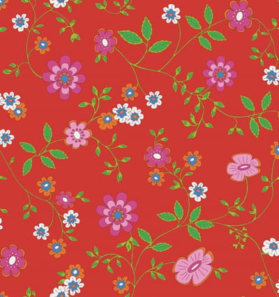 Bluuming Affairs - Behang Bloemen - Kinderkamer - Babykamer - Behangpapier - Rood - 0,53 x 10 M.