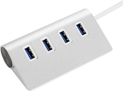 4-Poorts Aluminium USB 3.0 Hub – SuperSpeed 5Gbps – Zilver