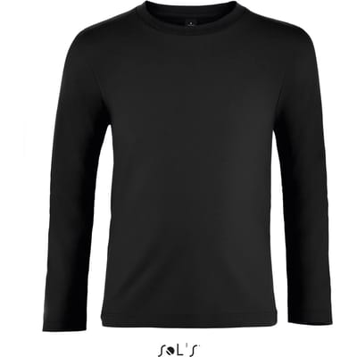SOL'S Kids´ Imperial Long Sleeve T-Shirt L02947 - Deep Black - 4 Jahre (96/104)