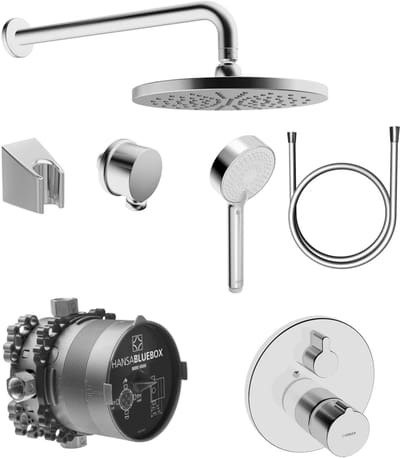 Hansa Bluebox showerset met hoofdouche - rond roset