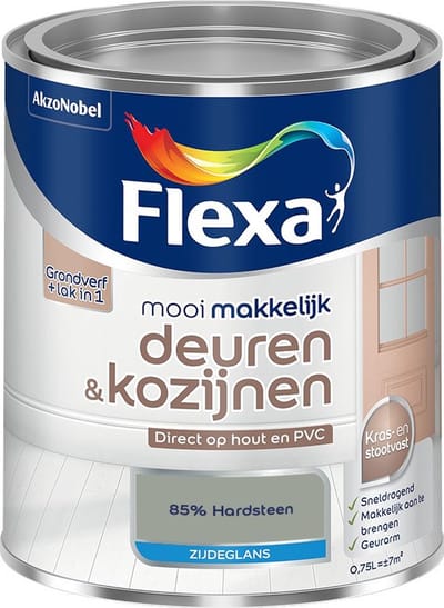 Flexa - Mooi Makkelijk Deuren & Kozijnen Zijdeglans - 85% Hardsteen - Mengverf - 750 Ml