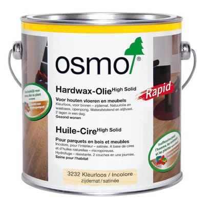 Osmo Hardwax Olie Rapid 3232 Kleurloos Zijde Mat | 2.5 Liter | Vloerolie | Binnenhout | Sneldrogend | Kleurloze bescherming