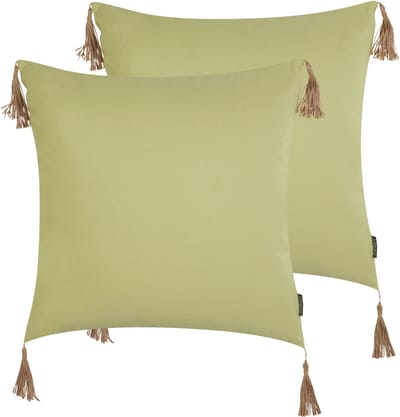 CHMISTAR - Sierkussen set van 2 - Olijfgroen - 45 x 45 cm - Polyester