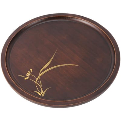 Bamboe Voedsel Serveerbord Rond Thee Dienblad Snack Schaal Huishoudelijk KeukenaccessoireL brown