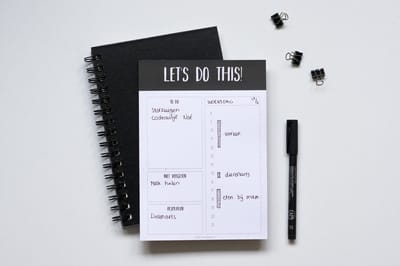 MOODZ design - Dagplanner - gezinsplanner A5 - zwart/wit