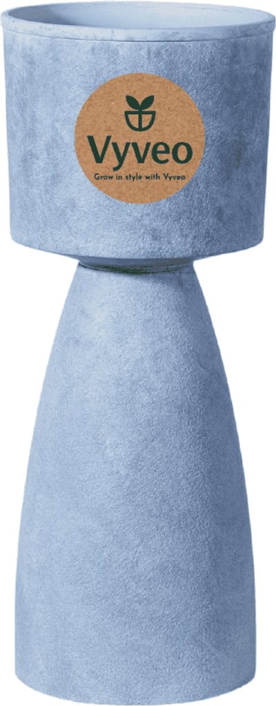 Vyveo - Bloempot Pillar - 27x67 - Lichtgrijs (Retro) - Bloempot voor binnen en buiten - Lichtgewicht - Breukbestendig - Vorstbestendig - UV-bestendig