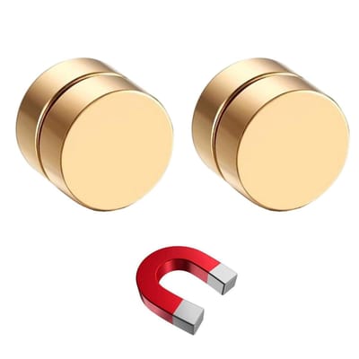 Fako Bijoux® - Oorbellen - Magneet - Magnetisch - RVS - 10mm - Goudkleurig