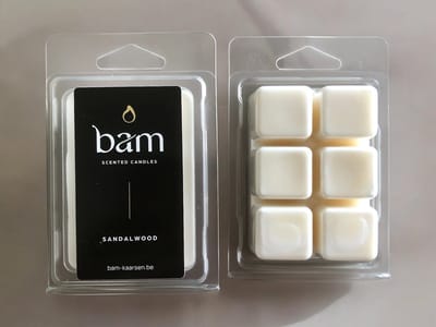 BAM Waxmelts Sandalwood – Sandelhout Geurwax van Natuurlijke Zonnebloemwas – Vegan Wax Melts – Sterk Geurend – Voor Waxbrander – Handgemaakt in België